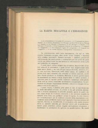 La Marina Mercantile E L'Emigrazione.