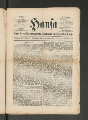 No. 176. Mittwoch, den 9. November 1853.