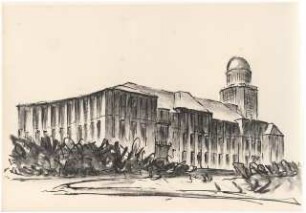 Sternwarte (Lohrmann-Observatorium der TU), Dresden Wiederaufbau: Perspektivische Ansicht