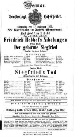 Nibelungen Erster Theil: Der gehörnte Siegfried