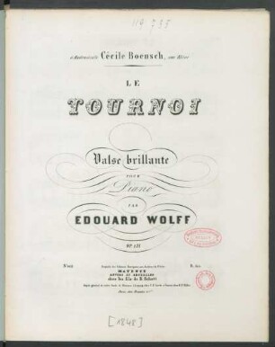 Le Tournoi : Valse brillante Pour Piano ; Op. 151