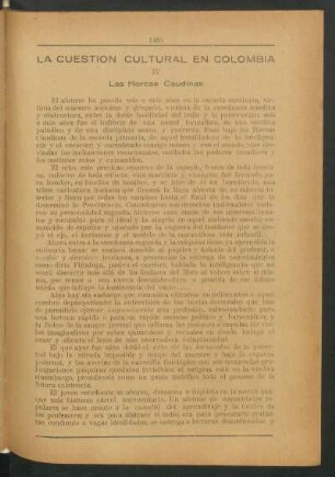 La cuestión cultural en Colombia - [Continuación]