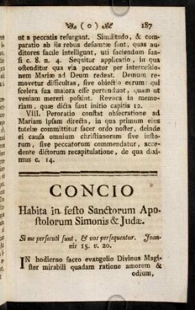 187-205, Concio. Habita in festo Sanctorum Apostolorum ...