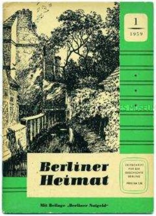 Quartalszeitschrift zur Geschichte Berlins "Berliner Heimat" mit einer Beilage über Berliner Notgeld 1921/22