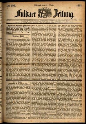 Ausgabe vom Mittwoch, den 31. Oktober 1883.