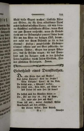 Gebethlied eines Dienstbothen.