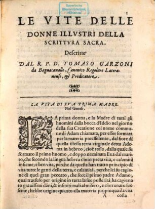 Le vite delle donne illustri della scrittura sacra