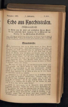 November 1903. 2. Heft