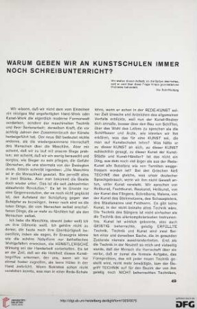 4: Warum geben wir an Kunstschulen immer noch Schreibunterricht?