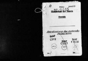 Koordinierung des materiellen Polizeirechts