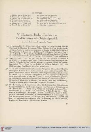 V. Illustrierte Bücher, Prachtwerke, Publikationen mit Originalgraphik (Nr. 589 - 602)