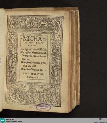 Michaelis Ritii Neapolitani De regibus Francor[um] lib. III