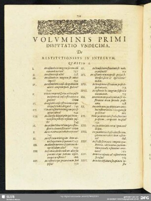 Disputatio Undecima, De Restitutionibus In Integrum