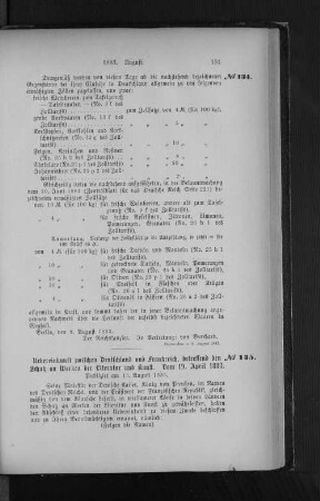 Nr. 135 Uebereinkunft zwischen Deutschland und Frankreich, betreffend den Schutz and Werken der Literatur und Kunst. Vom 19. April1883