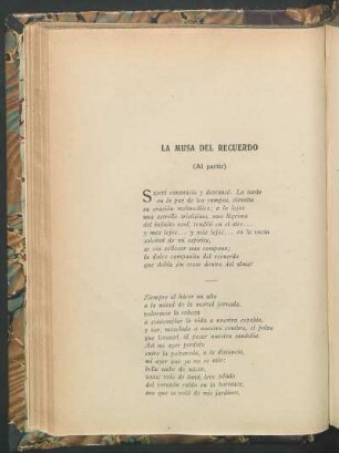 La musa del recuerdo : (Al partir)