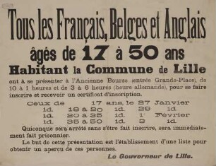 Plakat in Lille, Frankreich