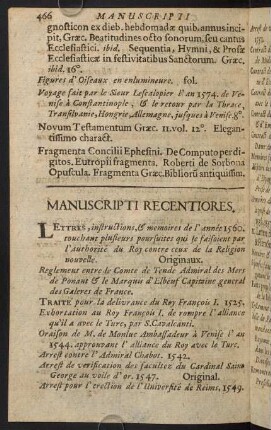 466-521, Manuscripti Recentiores