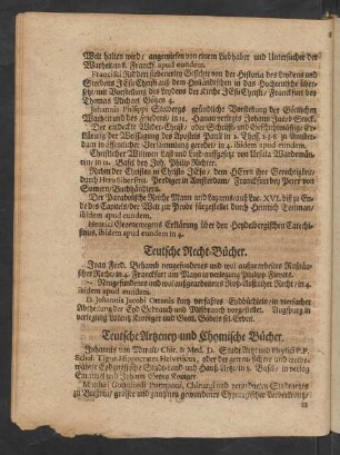 Teutsche Artzney- und Chymische Bücher.