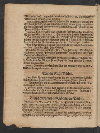 Teutsche Artzney- und Chymische Bücher.