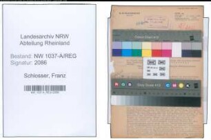 Entnazifizierung Franz Schlosser , geb. 00.00.0000 (Gastwirt)