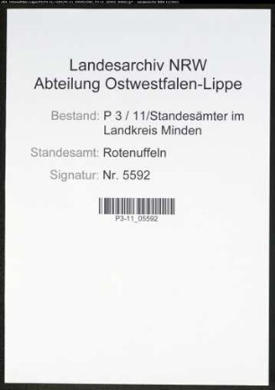 Heiratsregister Standesamt Rothenuffeln