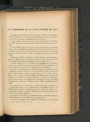 Le commerce de la Cote d'Ivoire en 1907