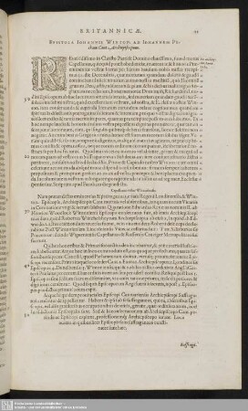 Epistola Johannis Winton. Ad Johannem Peckam Cant. Archiepiscopum