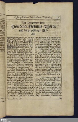 Der Dreyzehende Titul. Von denen Festungs-Thoren und darzu gehörigen Brücken.