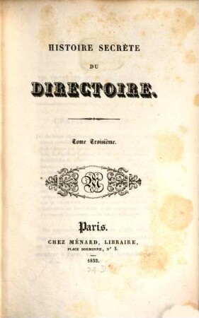Histoire secrète du Directoire, 3