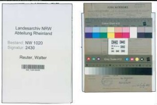 Entnazifizierung Walter Reuter , geb. 09.08.1893 (Kriminalsekretaer)