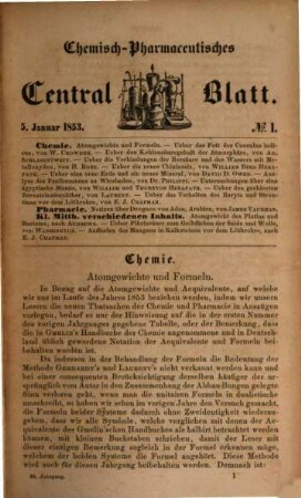 Chemisch-pharmazeutisches Zentralblatt. 24. 1853