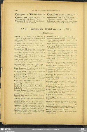 XXIII. Märkischer Bezirksverein.