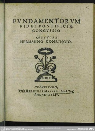 Fvndamentorvm fidei pontificiae concvssio