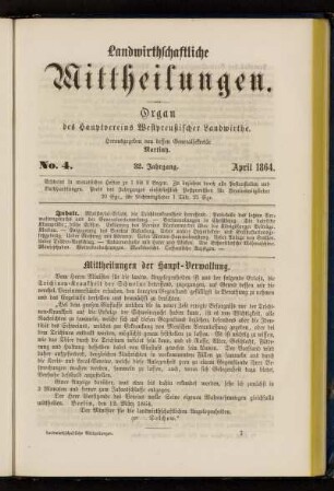 No. 4. 32. Jahrgang. April 1864.