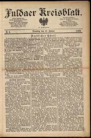 Ausgabe vom Dienstag, den 10. Januar 1899.