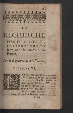 Sur le Royaume de Malborque. Chapitre VI.