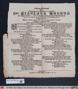 Schuldiger Ehrenwuntsch Als der WohlEhrwürdige Großachtbahre/ und Hochgelartte/ Herr Achatius Milius ... Auff der Hochlöblichen Iulius Universität offentlich der heiligen Schrifft Doctor ernennet worden