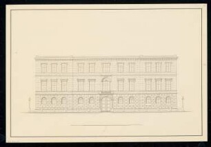 Münzgebäude, Fassade Monatskonkurrenz Juli 1835: Aufriss Straßenansicht; Maßstabsleiste