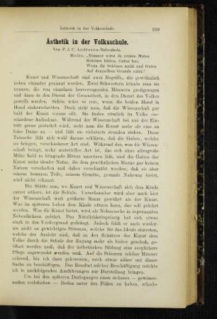 Ästhetik in der Volksschule