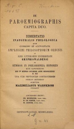 De paroemiographis capita duo