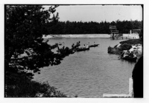 Erikasee? Uferpartie mit Sprungturm : Lauta (Niederlausitz)? Erikasee? Uferpartie mit Sprungturm