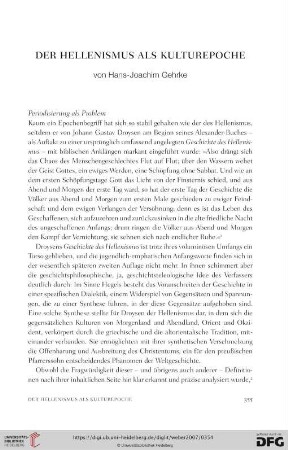 Der Hellenismus als Kulturepoche