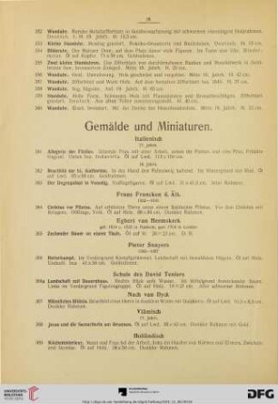 Gemälde und Miniaturen (Nr. 361-423)