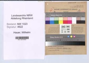 Entnazifizierung Wilhelm Hauer , geb. 22.02.1897 (Sportwart)