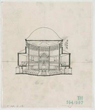 Fischer, Theodor; Nürnberg; Reformations - Gedächtniskirche - Innenraum (Perspektivischer Schnitt)