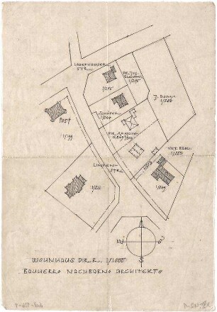 Döllgast, Hans; München - Harlaching; Wohnhaus Dir. Rausche - Lageplan