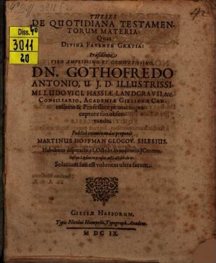 Theses de quotidiana testamentorum materia