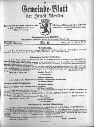 1919,8: Nr. 8, 23. Februar 1919