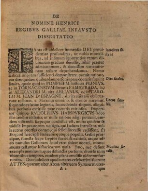 De Nomine. Henrici. Regibvs. Galliae. Infavsto
