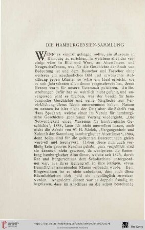 Die Hamburgensien-Sammlung
